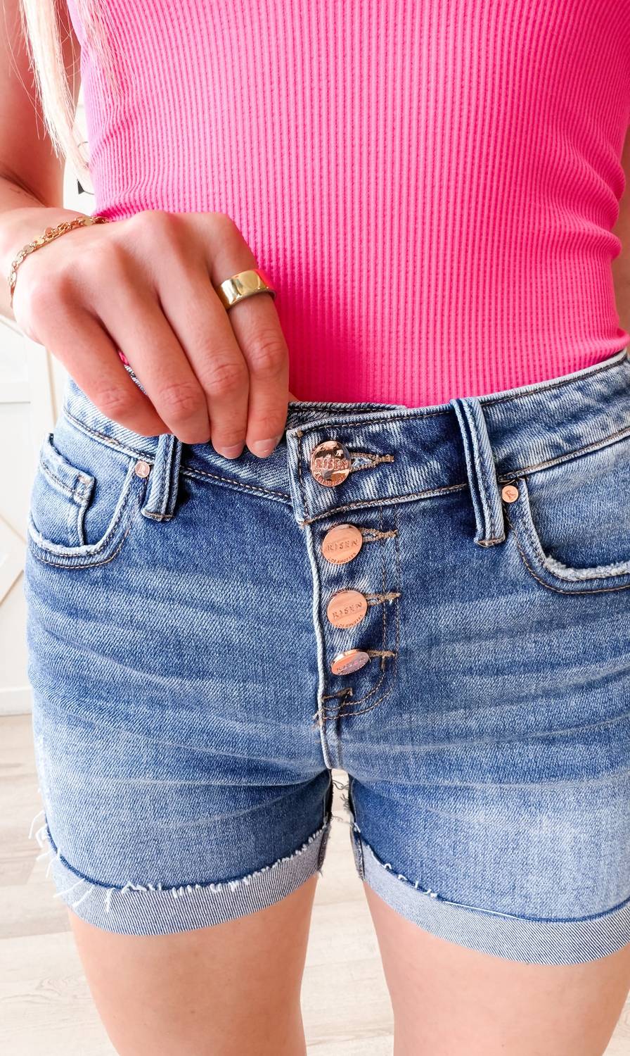 Risen - Button Fly Cuff Shorts