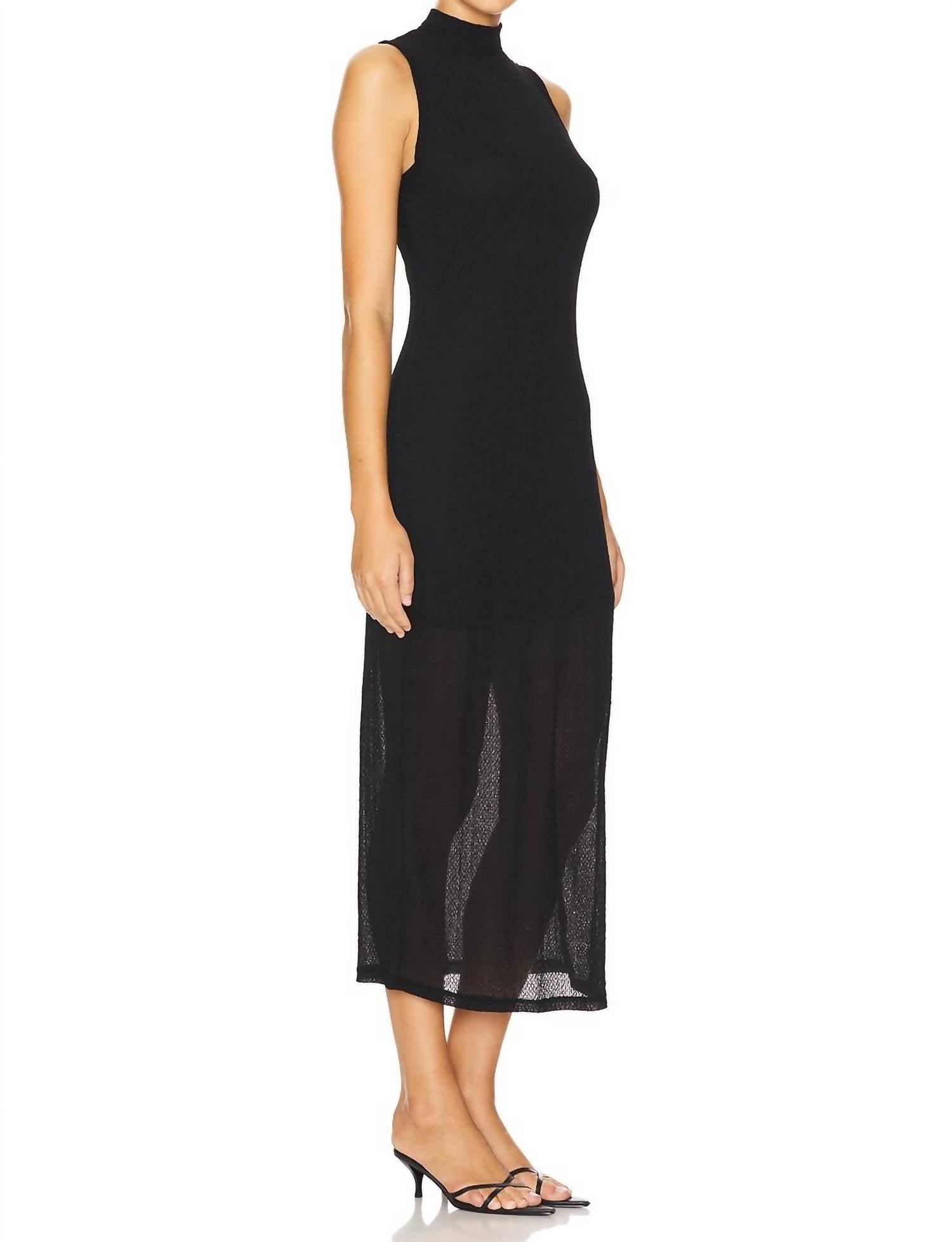 Frame - Mesh Highneck Midi Dress