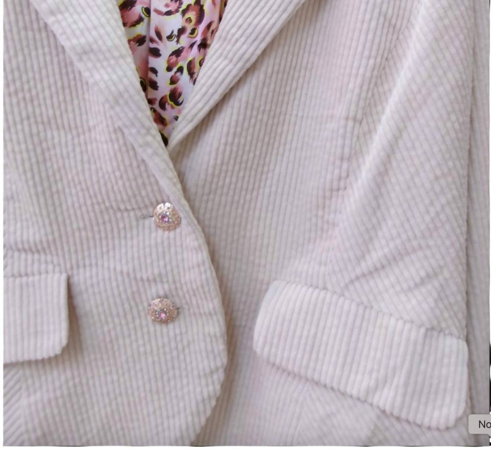 Aratta - Women Corduroy Blazer With Velvet Patches