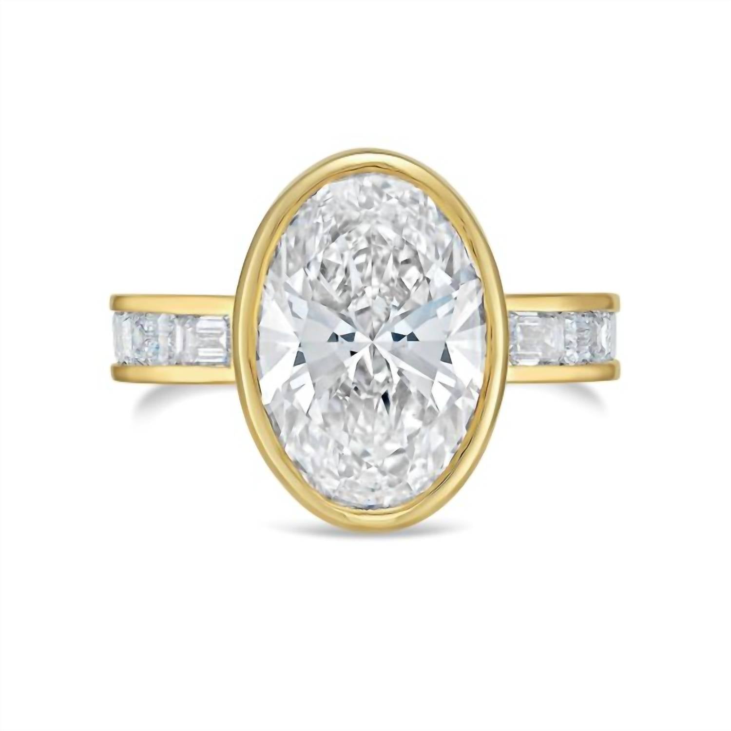 Diana M Jewels - Women's Oval & Emerald Lab-Grown Diamond Fashion Ring (6.00 Ct) - Elegant