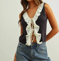 Miou Muse - Rachel Ruffle Tank Top