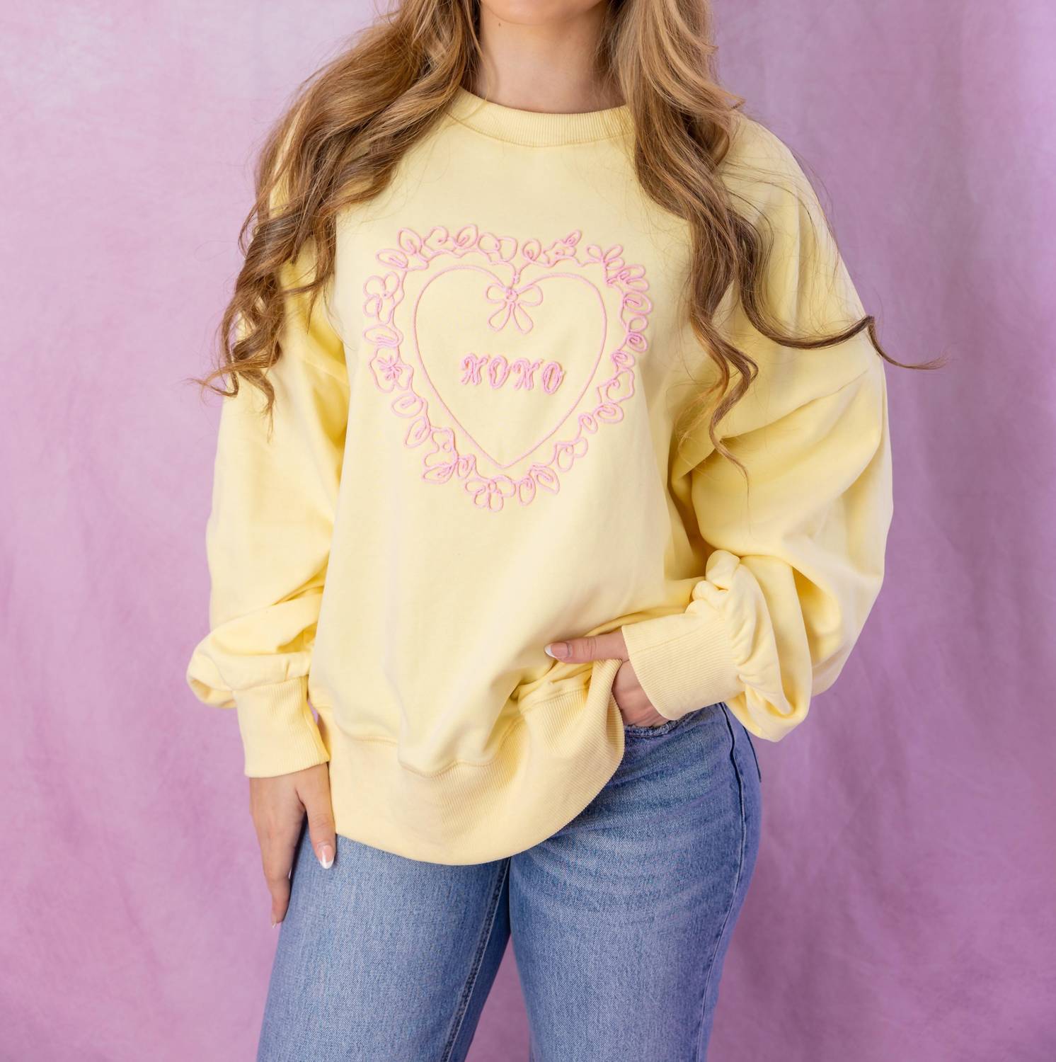 Peach Love - XOXO Heart Sweatshirt