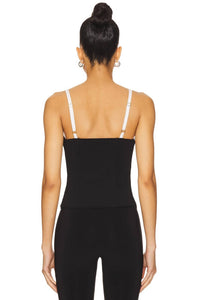 Show Me Your Mumu Tiff Corset-inspired Top in black white - women's tank top - detail view