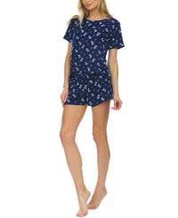 Flora Nikrooz - Printed Ribbed Shorts Pajama Set
