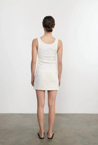 Enza Costa Supima Knit Easy Tank in white - women's tank top - alternate view