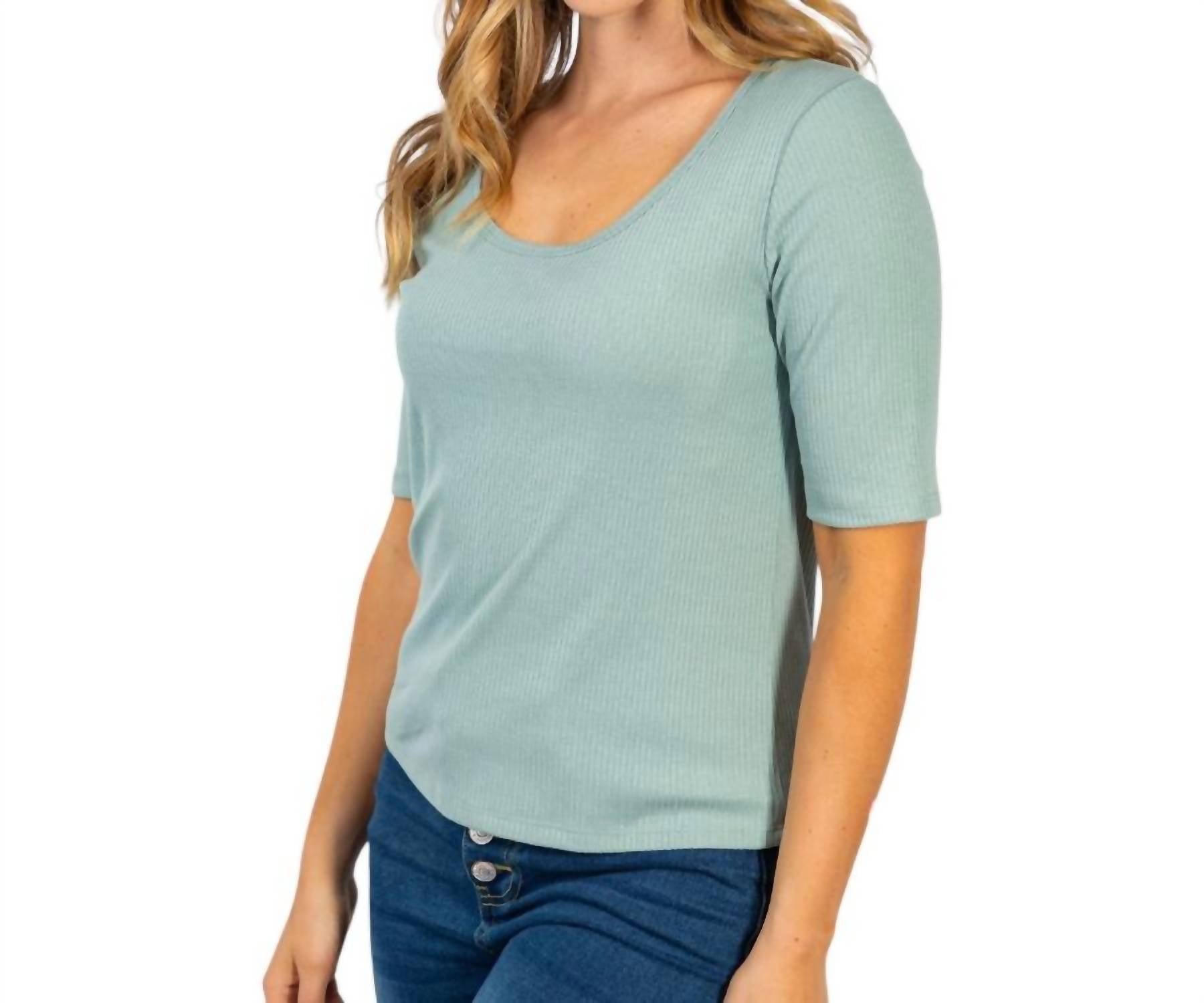 White Birch - Half Sleeve Solid Knit Top - Plus