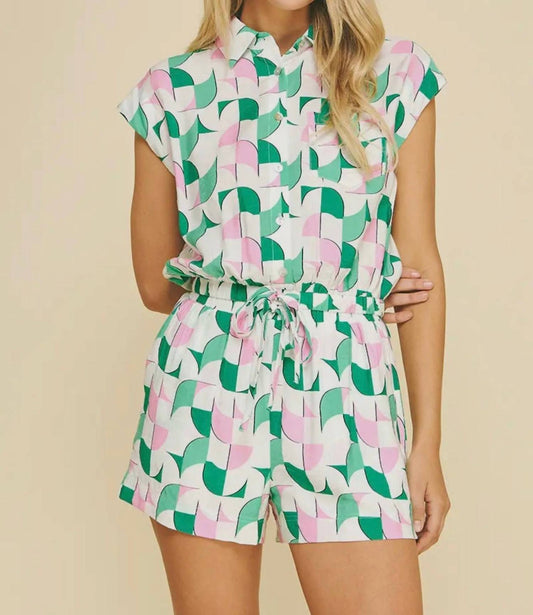 Pinch - Printed Woven Shorts & Blouse Set