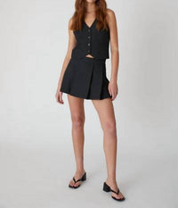 Blank Tailored Plaid Vest in dark grey - women's jacket - detail view