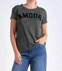 ELAN Zadig Amour Tee in olive - women's t-shirt