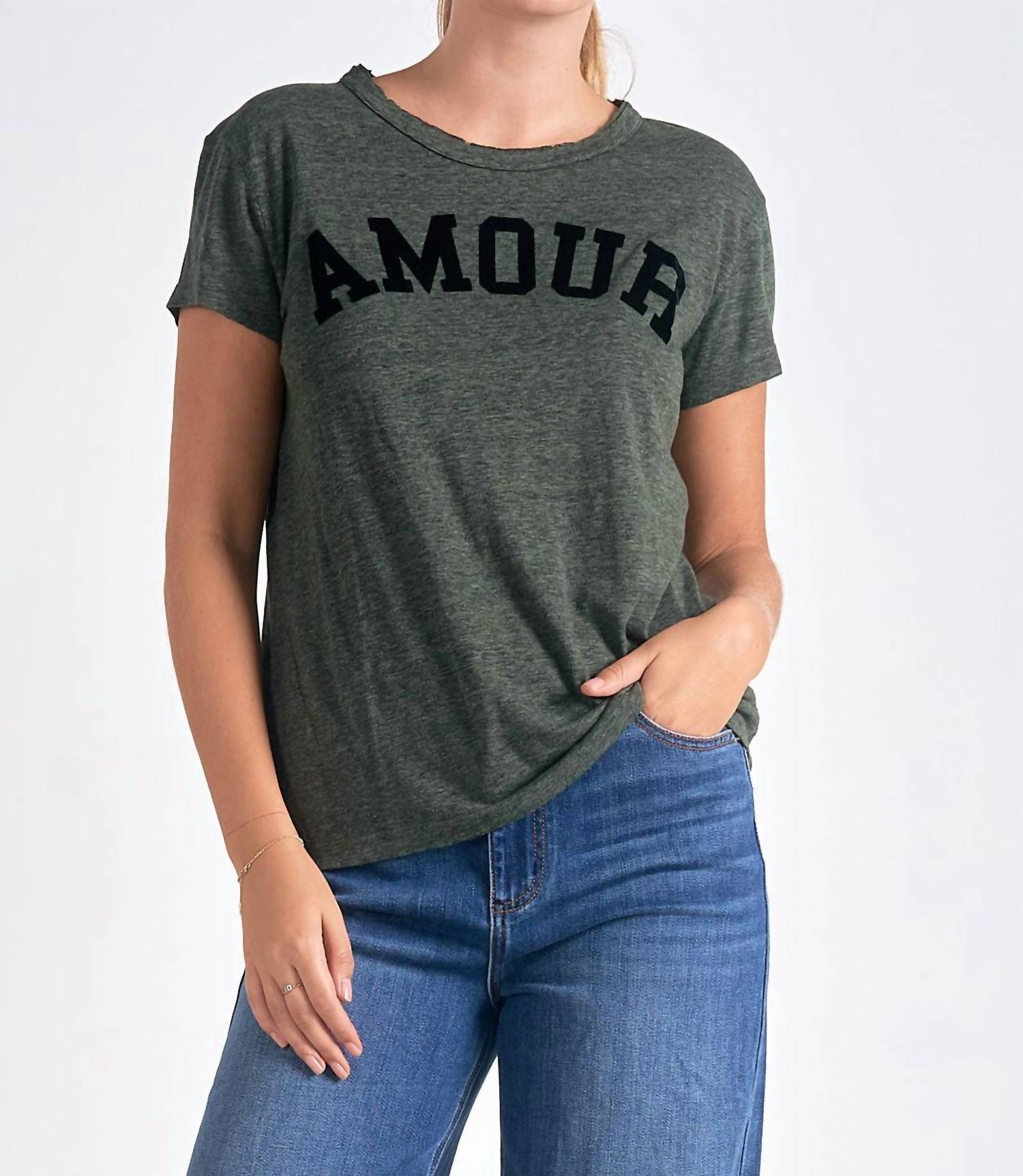 ELAN Zadig Amour Tee in olive - women's t-shirt