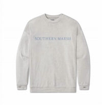 Southern Marsh Women's Sunday Morning Crewneck Sweater in oat - women's sweater - detail view