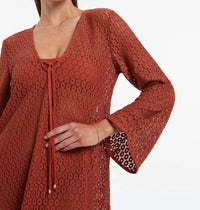 JETS Stretch Lace Kaftan Cover Up in russet - women's dress - view 5