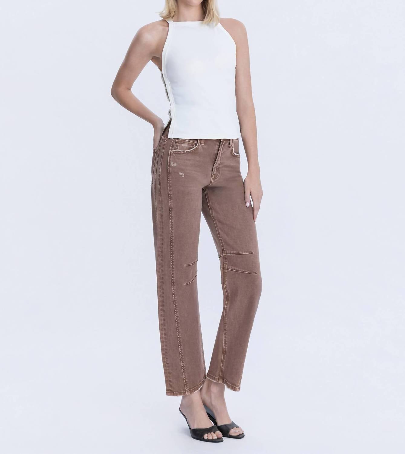 Flying Monkey - High Rise Ankle Barrel Leg Jeans