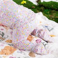 magnetic me Kid's Modal Ruffle Footie in bunny - kids' item - alternate view
