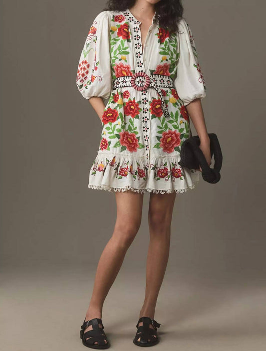 Farm Rio - Conscious Embroidered Poplin Dress