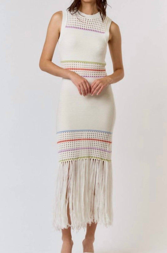 Lalavon - Fringe Hem Maxi Dress