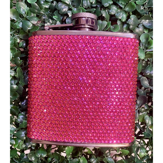 Nima Accessories - Rhinestone Bling 4 Oz Metal Flask