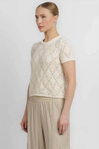 White + Warren - Cotton Pointelle Top