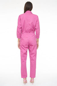 PISTOLA Tanner Long Sleeve Field Worker Jumpsuit in fuschia - women's pants - alternate view