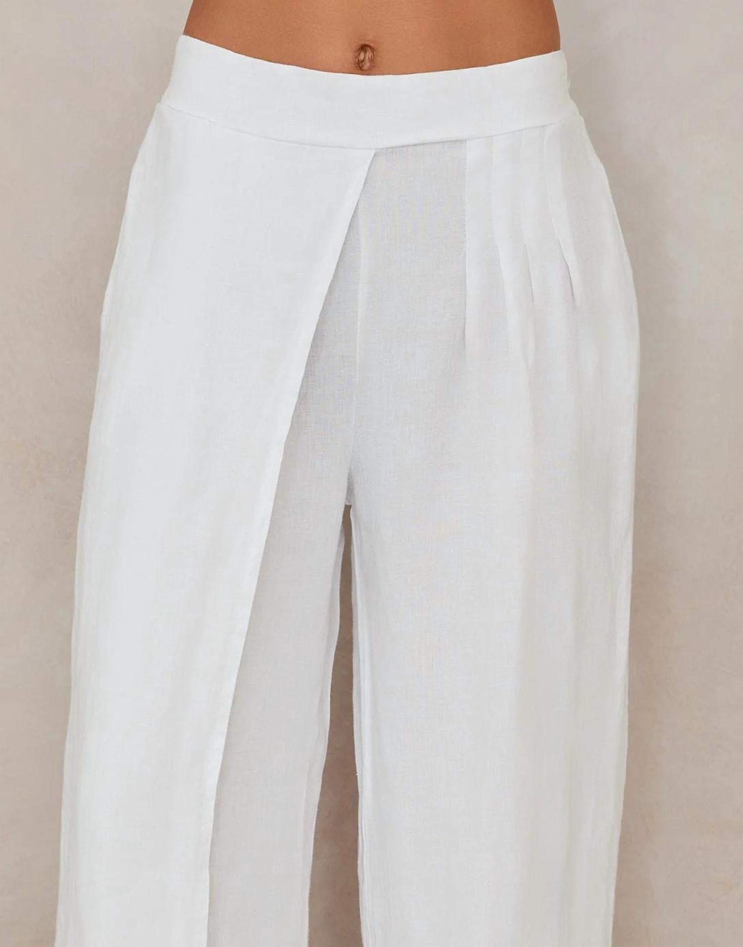 Milio Milano - Wide Leg Pleated Linen Pants