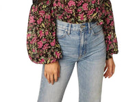 Misa Los Angeles Alicia Long Sleeve Top in flora fuchsia - women's blouse - detail view