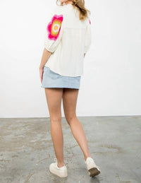 Thml - Brandi Crochet Sleeve Top