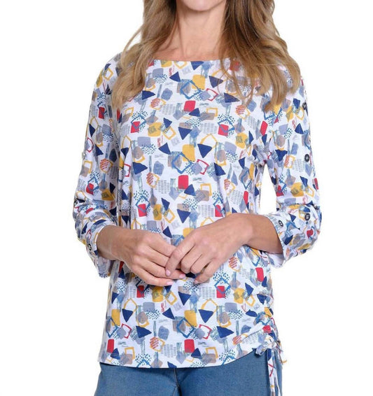Multiples - 3/4 Sleeve Drop Shoulder Bateau Top