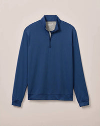 JOHNNIE-O Jamie 1/4 Zip Pullover Sweater in navy mahalo - men's sweater - alternate view