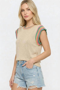 Staccato - Multi Accented Flutter Sleeve Top