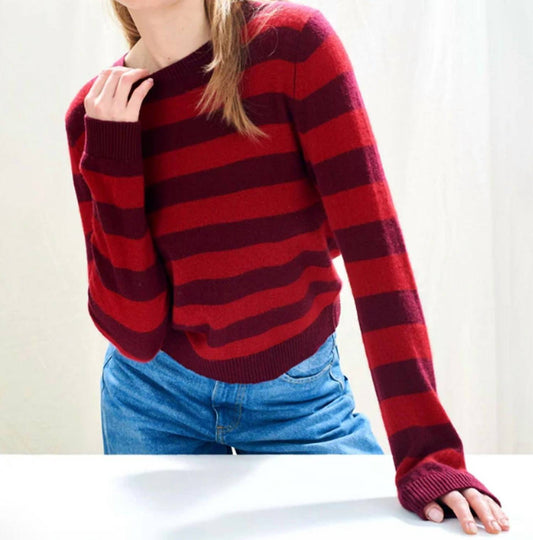 Jumper1234 - Women's Cashmere Striped Crew Top