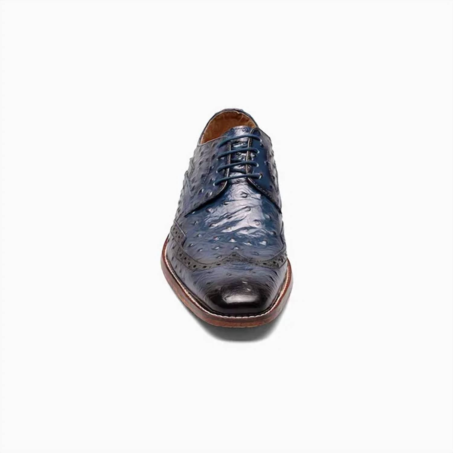 STACY ADAMS Men's Gennaro Wingtip Oxfords in blue - men's shoe - view 4