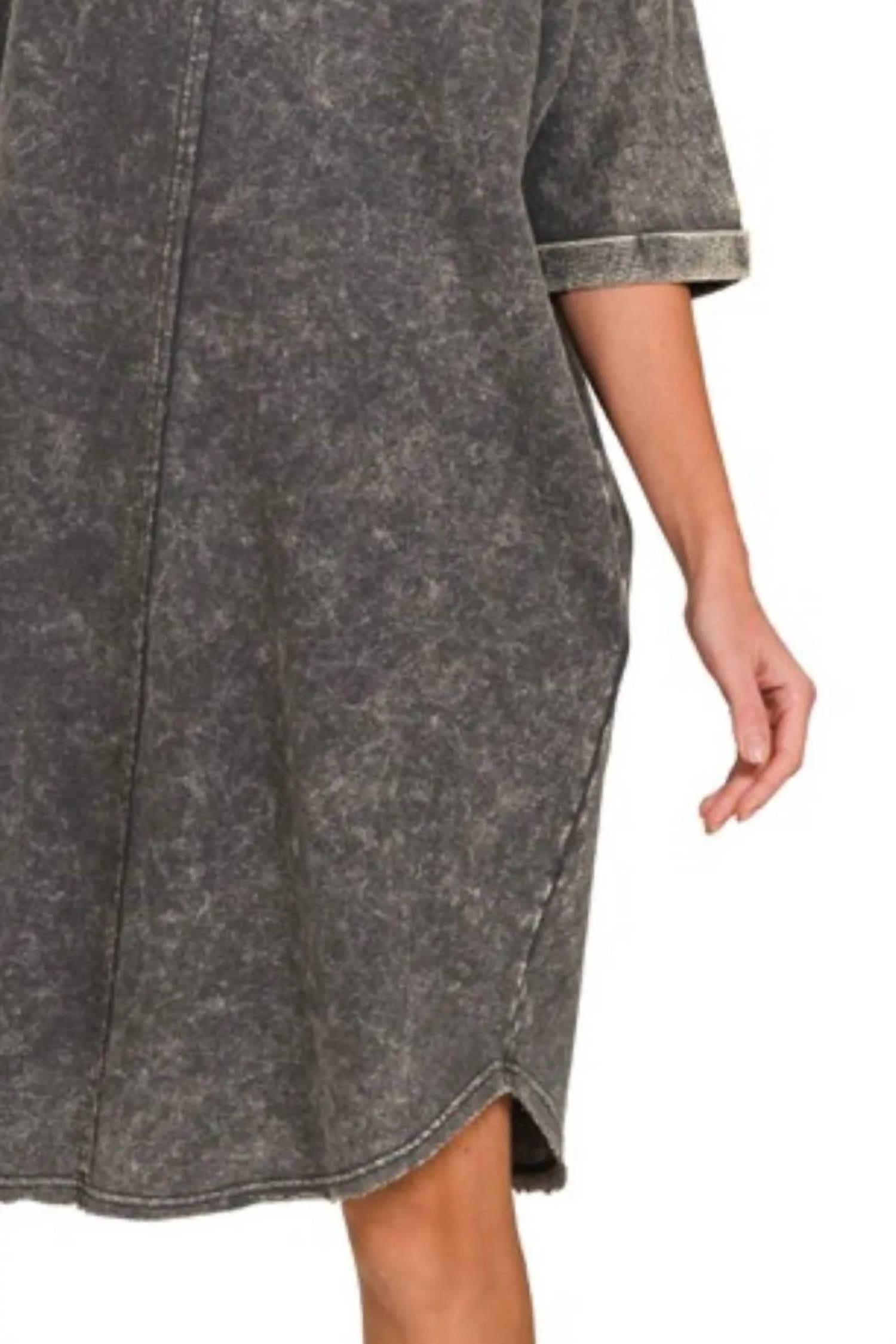 Zenana - Acid-washed French Terry Tee Shirts Dress