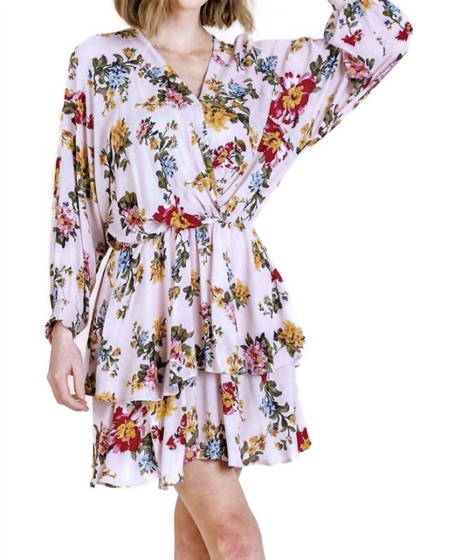 Umgee - Floral Tiered Ruffle Hem Dress