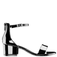 Nina Girls Hidi Ankle Strap Dress Sandals in black patent - kids' sandal - detail view