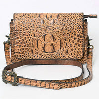 American Darling - Women's Crocodile Tooled Crossbody Purse