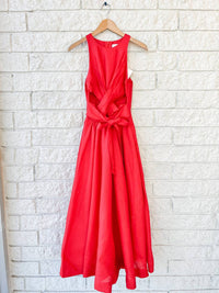 Zimmermann Patience Midi Dress in dark red - women's dress - detail view
