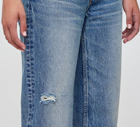 Moussy Vintage Carlstadt Low-rise Straight Jean in light blue - women's jeans - detail view