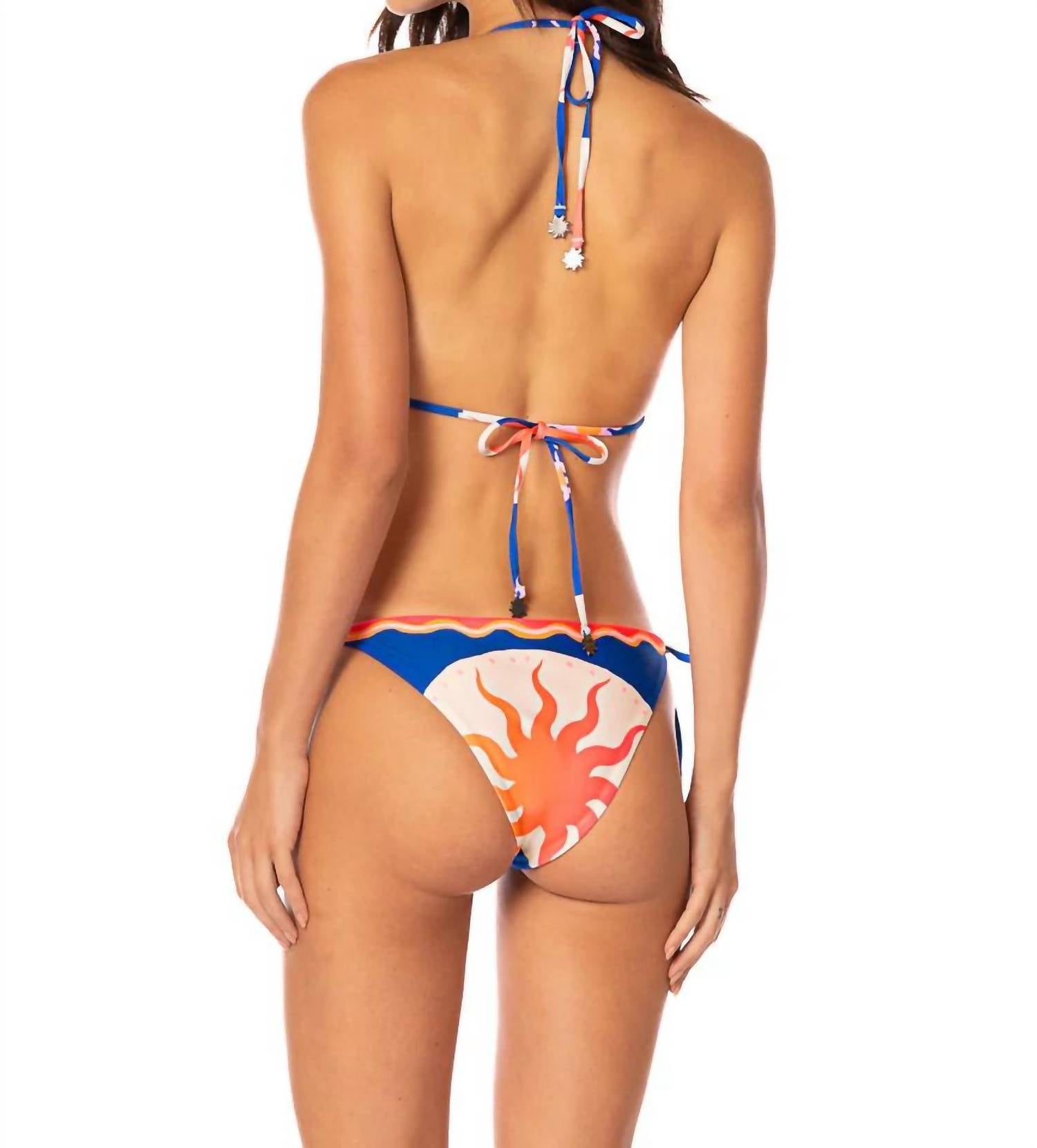 MAAJI Balmy Sliding Reversible Triangle Bikini Top in sunlit bloom - women's swimwear - detail view