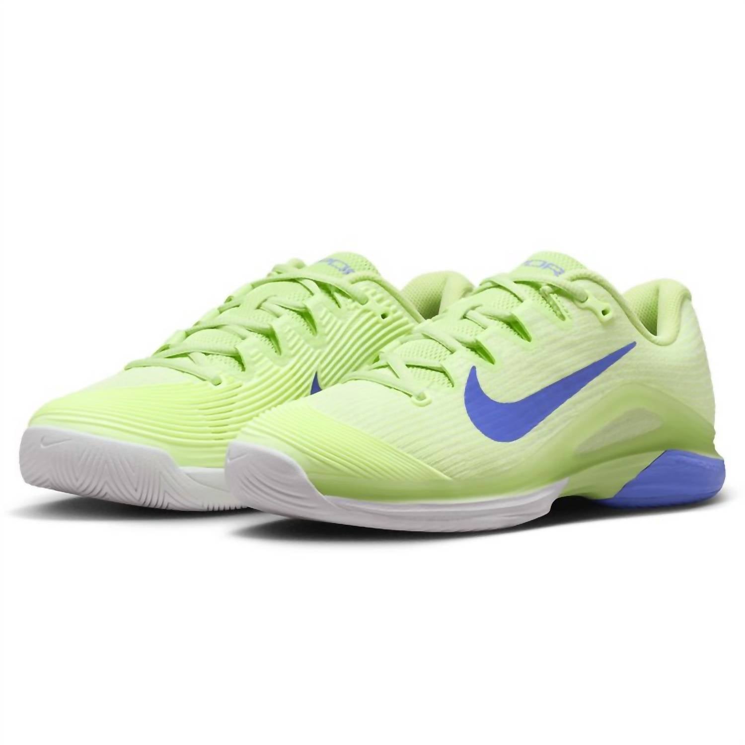 NIKE Women's Zoom Vapor 12 Hard Court Tennis Shoes in light liquid lime sapphire white - women's shoe - alternate view