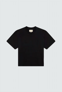 Loulou de Saison Telanto Cotton T-Shirt in black - women's t-shirt - alternate view