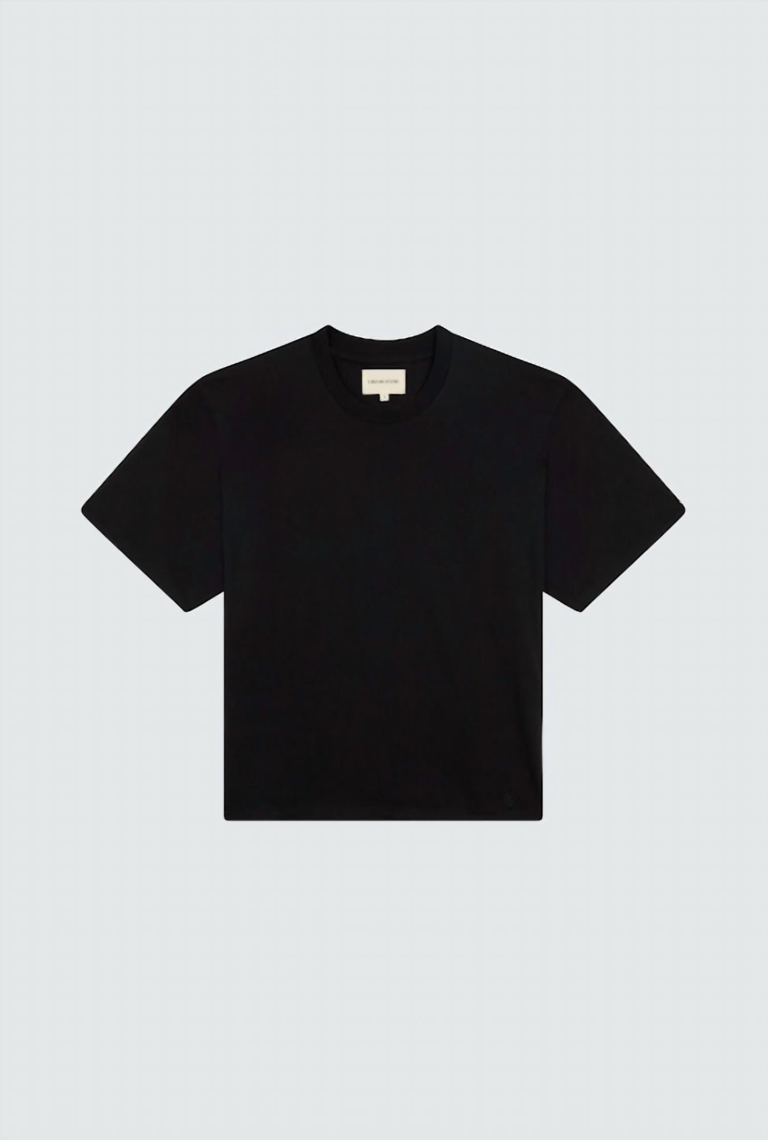 Loulou de Saison Telanto Cotton T-Shirt in black - women's t-shirt - alternate view