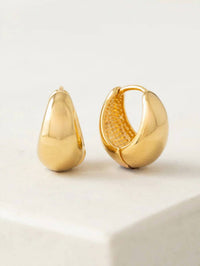 Lover'S Tempo - Women's Oval Puff Hoop Earrings