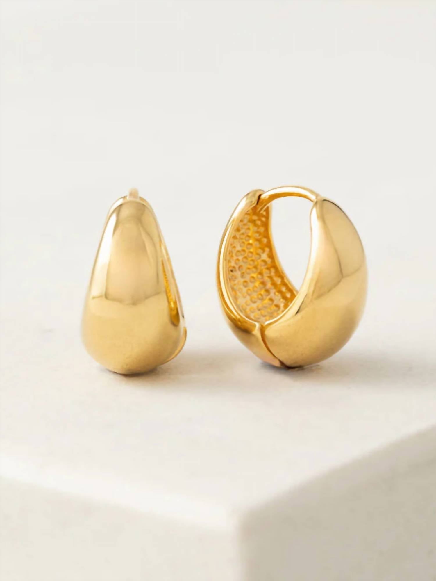 Lover'S Tempo - Women's Oval Puff Hoop Earrings