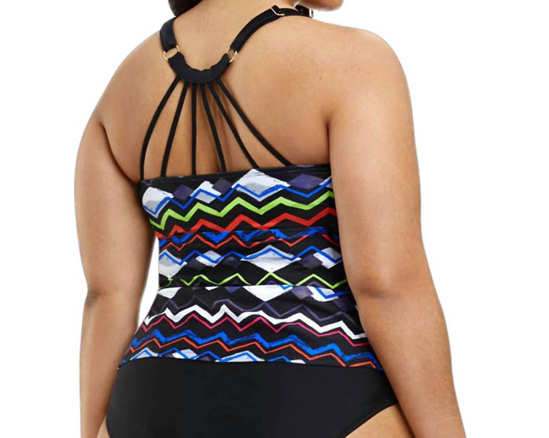 Fashion To Figure - Plus Maria Strappy Back Tankini Top