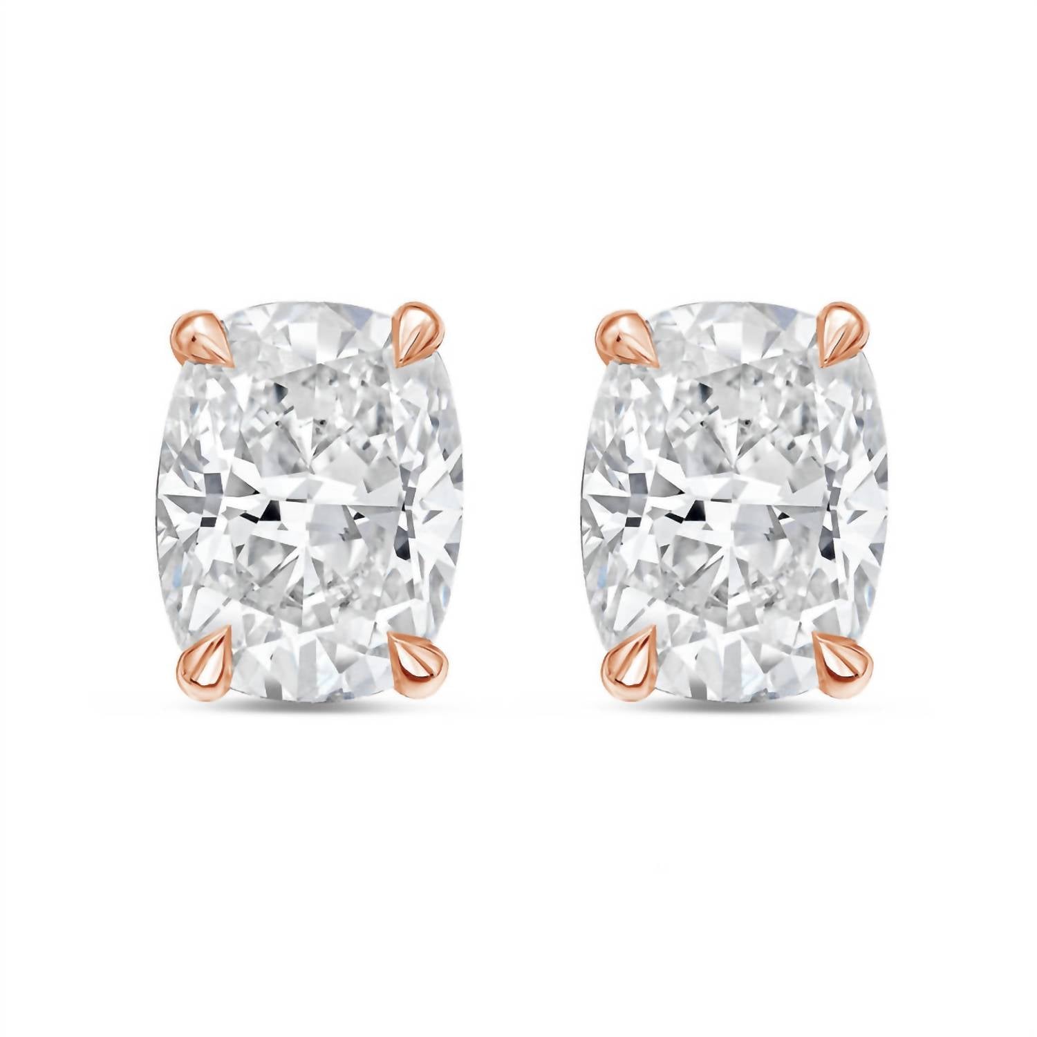 Diana M Jewels - Women's Cushion Lab-grown Diamond Stud Earrings (8.00 Tcw) - Elegant Plus