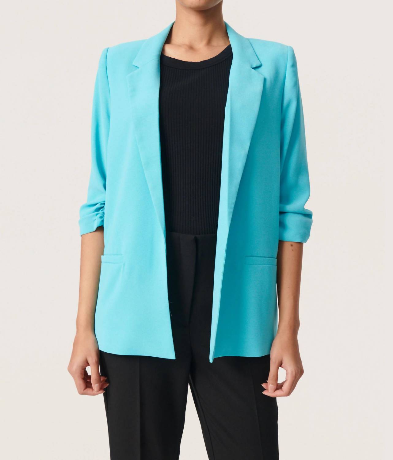 Soaked In Luxury - Shirley Quarter Sleeve Open Front Blazer