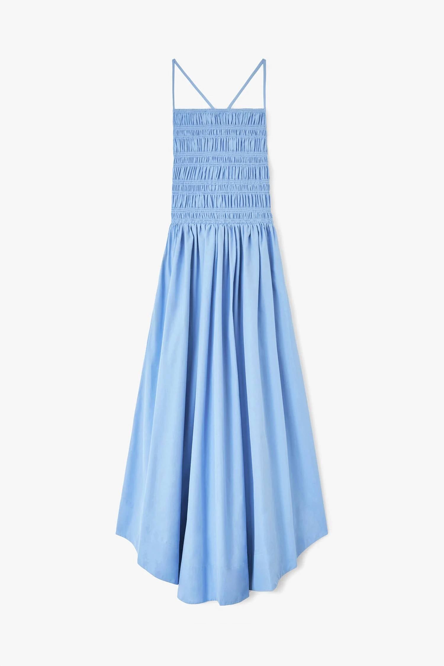 Ganni - Compact Poplin Long Smocked Dress