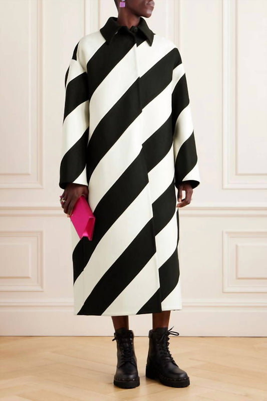 Valentino - Oversized Striped Coat