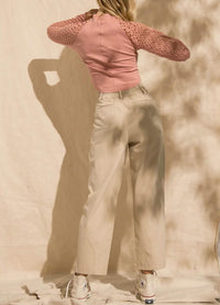 KATE STRAIGHT-LEG PLEATED PANTS