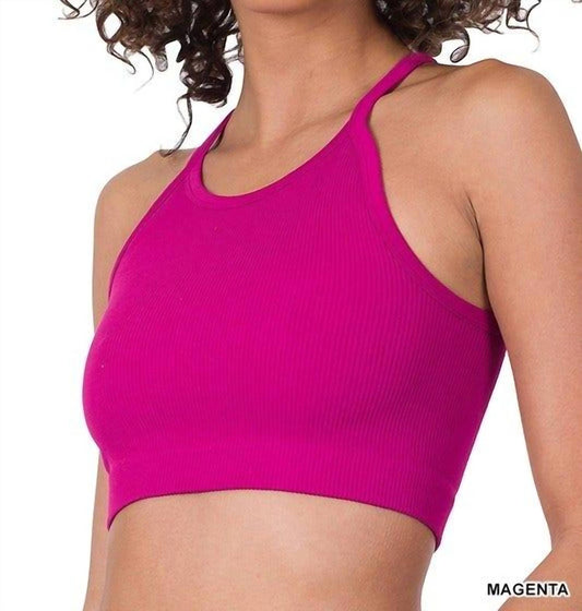 Zenana - Women's Ribbed Seamless Cropped Camisole